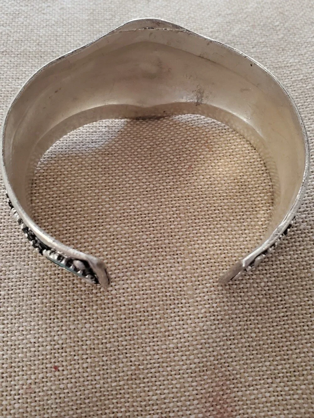 Boho German Silver Plated Turquoise Wide Statement Cuff Tribal Bracelet Western